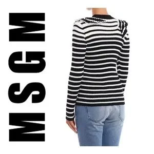 【送料&関税込】MSGM Stripe Ribbed Knit Sweater MSGM | Sweaters | Msgm Ruffle Front Striped Ribknit Sweater